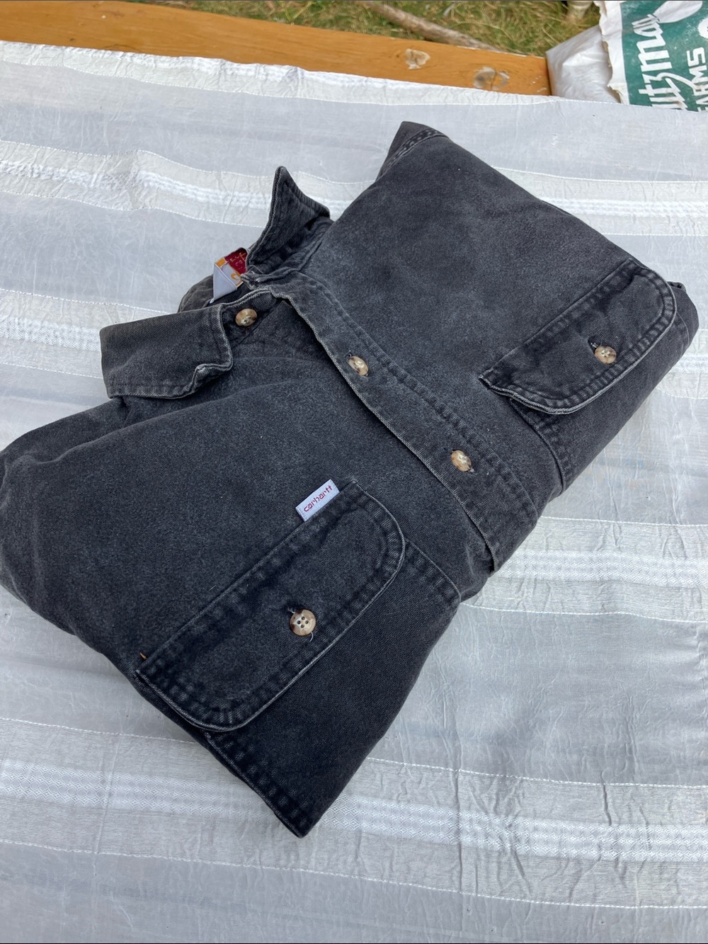 Vintage Carhaart rugged outdoor wear men’s cotton duck work shirt L